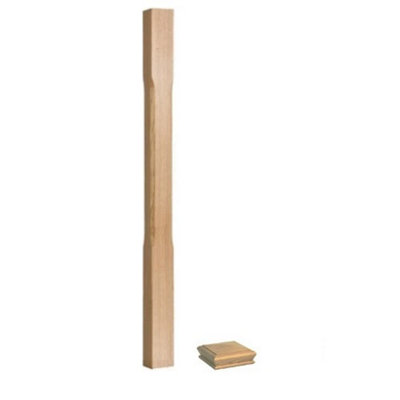 Solid Oak Newel Post Stop Chamfer 90mm UK Manufactured Traditional Products Ltd