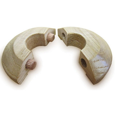 Solid Oak Pipe Ferrules (dowelled) 17x50mm - Unfinished - 2 Pack