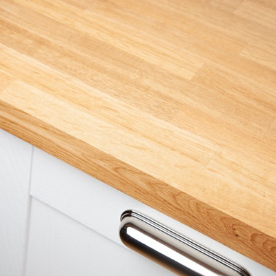 Solid Oak Pre-oiled Wood Worktop 4M x 635mm x 40mm - Premium Real Wooden Timber Kitchen Countertop - 6