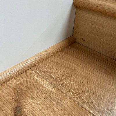 Solid Oak Quadrant Beading - Unfinished - 19x19mm - 2.44m lengths - Pack of 5 - 3
