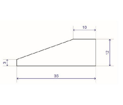 Solid Oak Single Bevelled Bar Premium Quality (1.10m Long)