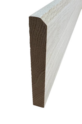 Solid Oak Skirting Board Chanfered Edge Unfinished 5 Pack (L) 2400mm x (W) 120mm x (T) 20mm