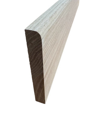 Solid Oak Skirting Board Rounded bull-nose Unfinished 10 Pack (L) 2400mm x (W) 145mm x (T) 20mm