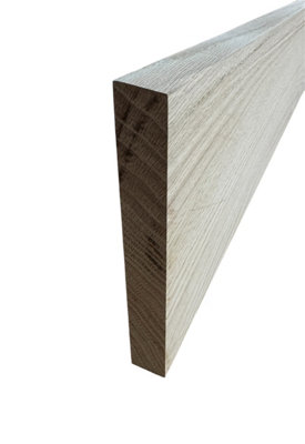 Solid Oak Skirting Board Square Edge Unfinished 3 Pack (L) 2400mm x (W) 120mm x (T) 20mm