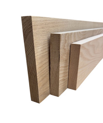 Solid Oak Skirting Board Square Edge Unfinished (L) 2400mm x (W) 145mm x (T) 20mm