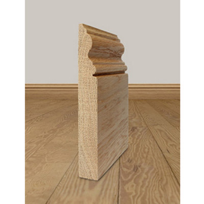 Solid Oak Skirting Boards 2.4m SK1 70mm - Pack of 3 UK Manufactured Traditional Products Ltd