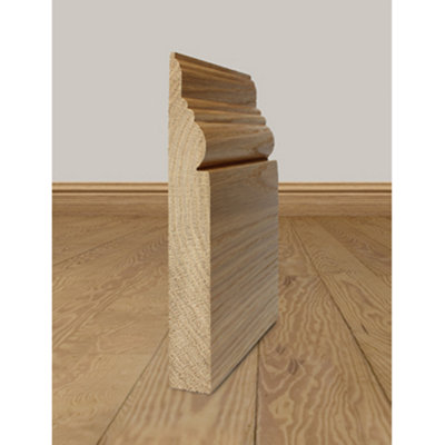 Solid Oak Skirting Boards 2.4m SK10 95mm - Pack of 3 UK Manufactured Traditional Products Ltd
