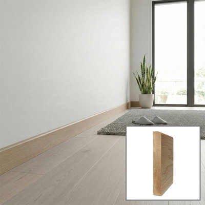 Solid Oak Skirting Boards 2.4m SK2 95mm - Pack of 3 UK Manufactured Traditional Products Ltd