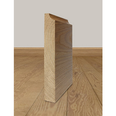 Solid Oak Skirting Boards 2.4m SK5 70mm - Pack of 3 UK Manufactured Traditional Products Ltd