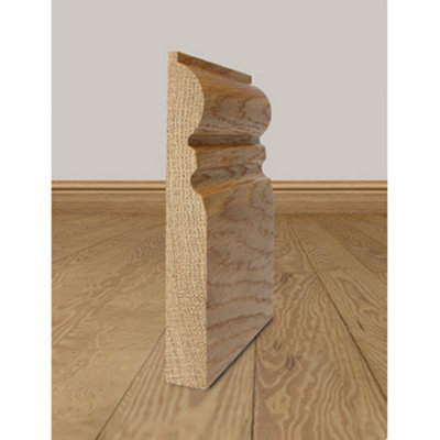 Solid Oak Skirting Boards 2.4m SK6 95mm - Pack of 3 UK Manufactured Traditional Products Ltd