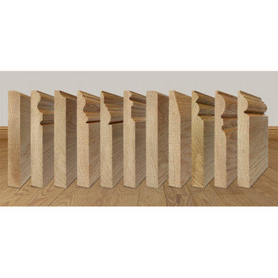 Solid Oak Skirting Boards 3.0m SK2 125mm - Pack of 3 UK Manufactured Traditional Products Ltd
