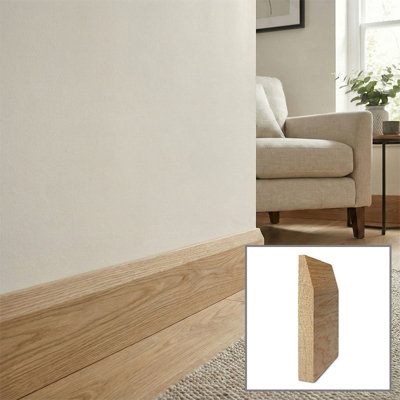 Solid Oak Skirting Boards 3.0m SK3 70mm - Pack of 3 UK Manufactured Traditional Products Ltd