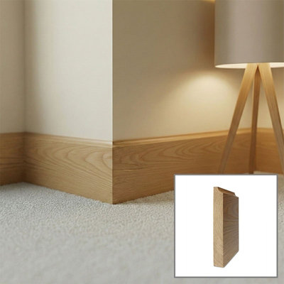 Solid Oak Skirting Boards 3.0m SK5 70mm - Pack of 3 UK Manufactured Traditional Products Ltd