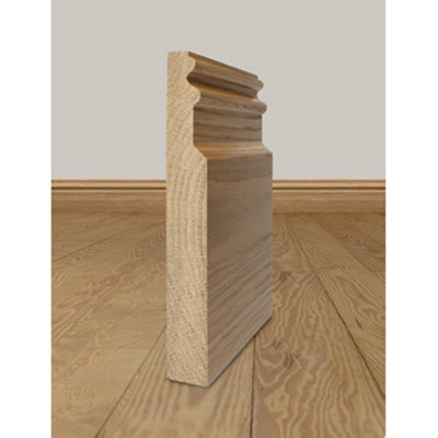 Solid Oak Skirting Boards 3.0m SK8 125mm - Pack of 3 UK Manufactured Traditional Products Ltd