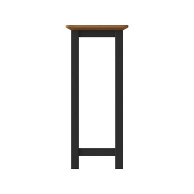 Solid Oak Tall Side Table Graphite Blue Ready Assembled
