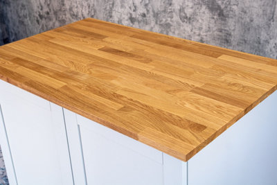 Solid Oak Worktop 1m x 750mm x 20mm - Premium Solid Wood Kitchen Countertop - Real Oak Timber Stave Worktops