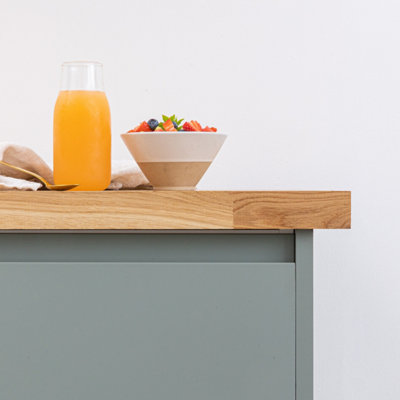 Solid Oak Worktop 2m x 960mm x 40mm - Solid Wood Kitchen Countertop - Real Oak Timber 40mm Stave Worktops