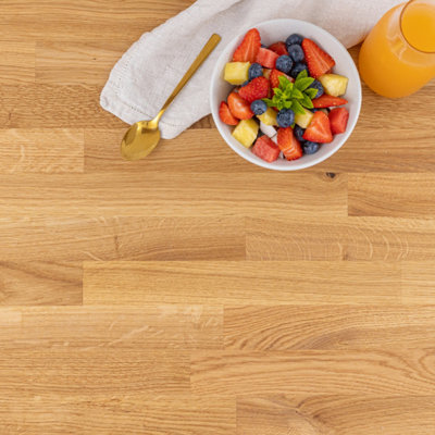 Solid Oak Worktop 2m x 960mm x 40mm - Solid Wood Kitchen Countertop - Real Oak Timber 40mm Stave Worktops