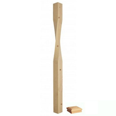 Solid Pine Newel Post Contemporary 90mm Inc Cap UK Manufactured Traditional Products Ltd