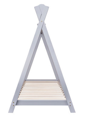Solid Pine Teepee Toddler Bed Grey With Slats Childrens Beds