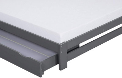 Solid Pine wood Grey Xiamen Bed Frame (Mattress/Drawers not Included ...