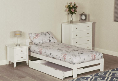 Solid Pine wood Xiamen Bed Frame (Mattress/Drawers not Included) - 4ft ...