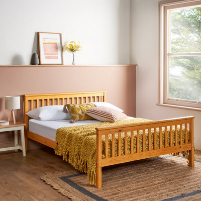 Solid wood 2024 bed frame