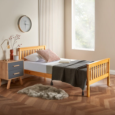 Pine single bed frame hotsell