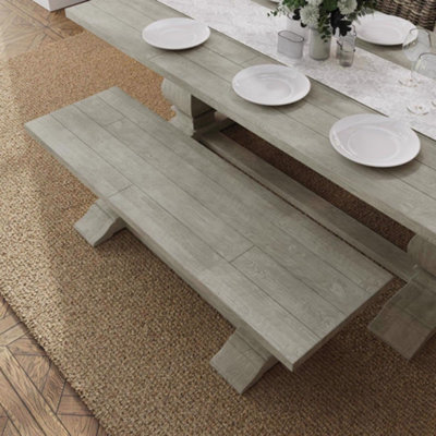 Lime washed store dining table