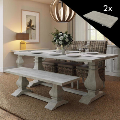 Lime washed clearance oak dining table