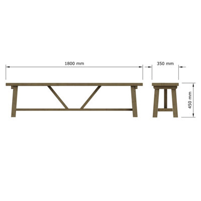 Solid Reclaimed Pine 2M Fixed Top Table Dining Set