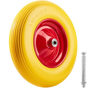 Solid rubber trolley wheel - yellow