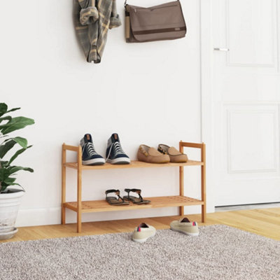 SOLID SHOE RACK 69X27X41 CM SOLID WOOD WALNUT