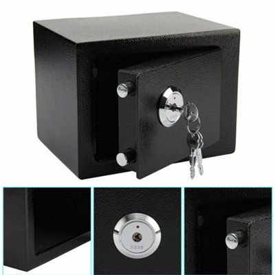 SOLID STEEL SAFE HEAVY DUTY FIREPROOF HOME OFFICE MONEY CASH VALUABLES ...