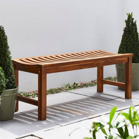 Solid Teak Hardwood Garden Bench