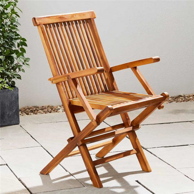 Solid Teak Hardwood Sherford Folding Outdoor Armchair