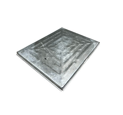 Solid Top Steel Galvanised Manhole Cover & Frame 600mm x 450mm Overall Size 645mm x 495mm x 22mm 2.5 Tonne Weight Loading