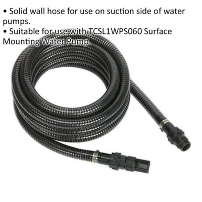 Solid Wall Suction Hose - 25mm x 7m - Suitable for ys11768 Surface Water Pump