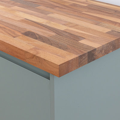 Solid Walnut Kitchen Worktop 2000mm x 620mm x 27mm Premium Wood Worktops Walnut Wooden Timber Counter Tops Real Wood Block Stave