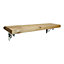 Solid Wood Handmade Rustical Shelf Primed 225mm 9 inch with Silver Metal Bracket WOZ Length of 110cm