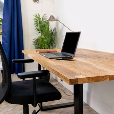 Solid Wood Oak Office Desk Top - 1200mm x 800mm x 27mm - Premium European Wooden Rectangular Tabletop Timber Worksurface