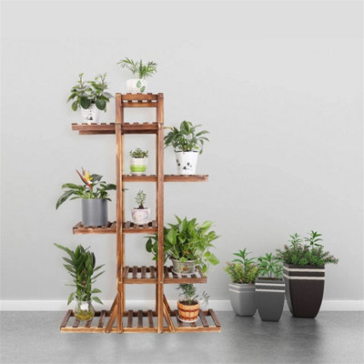 Solid Wood Plant Stand Multi Tier Garden Planter Flowers Pots Shelf ...