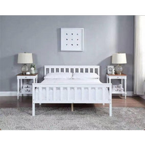 Solid Wooden Bed Frame Double With Pocket Sprung & Memory Foam Mattress