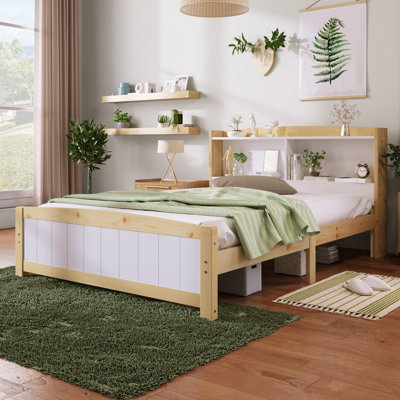 Diy double bed on sale frame with storage