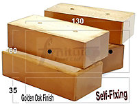 SOLID WOODEN BLOCK FEET SELF FIX 30mm HIGH GOLDEN OAK REPLACEMENT LEGS  SOFAS CABINETS CHAIRS & STOOLS PRE DRILLED SOF3024