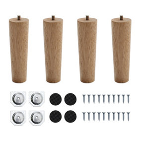 Solid Wooden Furniture Legs Natural Color Round Table Legs,4 Pcs,H150mm