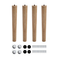 Solid Wooden Furniture Legs Natural Color Round Table Legs,4 Pcs,H330mm