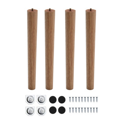 Solid Wooden Furniture Legs Natural Color Round Table Legs,4 Pcs,H390mm Price Comparisons | Compare The Build