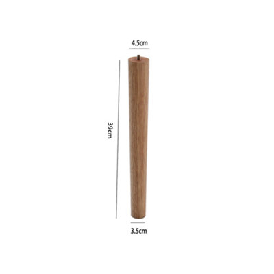 Solid Wooden Furniture Legs Natural Color Round Table Legs,4 Pcs,H390mm