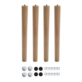 Solid Wooden Furniture Legs Natural Color Round Table Legs,4 Pcs,H450mm